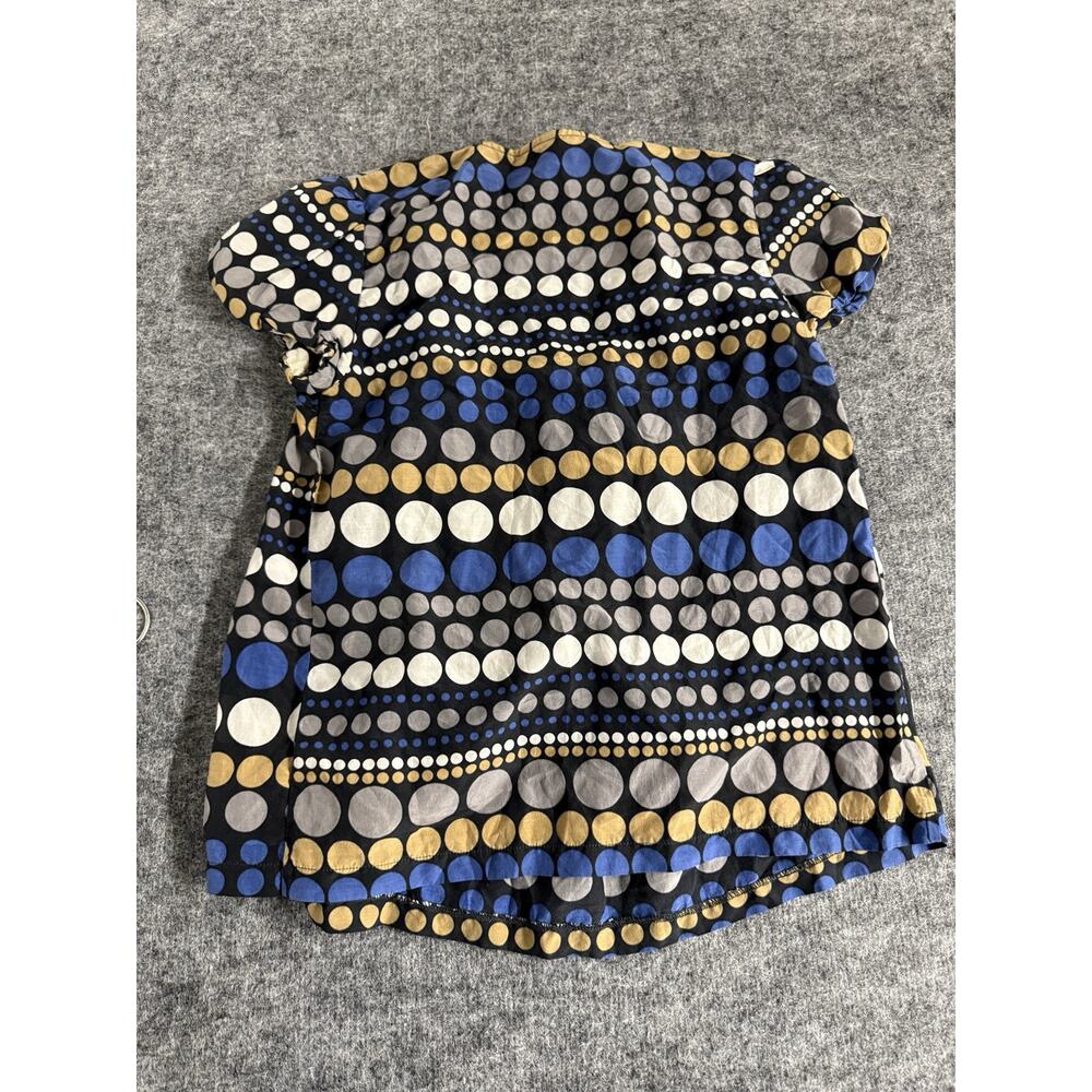 Nine West Blouse Women Small Silk Polka Dot Shirt Tunic Top Blue N246 - Picture 4 of 8